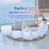 image432HZ 612 Inch Set Of 7 PCS Frosted Chakra Quartz Crystal Singing Bowls for Sound Healing with 2 PCS Travel Carry Case Bag432HZ white set with bags