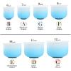 image432HZ 612 Inch Set Of 7 PCS Frosted Chakra Quartz Crystal Singing Bowls for Sound Healing with 2 PCS Travel Carry Case BagBlue