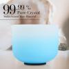 image432HZ 612 Inch Set Of 7 PCS Frosted Chakra Quartz Crystal Singing Bowls for Sound Healing with 2 PCS Travel Carry Case BagBlue