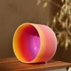 image440HZ 8 Inch Rainbow Colored A Note ThirdEye Chakra Frosted Quartz Crystal Singing Bowl for Sound Healing and MeditationE Note