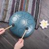 image8 Inch Dark Blue Textured Color Stainless Steel Tongue Drum Percussion Instrument Free Mallet ampamp Bag Powerful Energy
