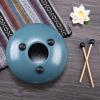 image8 Inch Dark Blue Textured Color Stainless Steel Tongue Drum Percussion Instrument Free Mallet ampamp Bag Powerful Energy