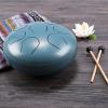image8 Inch Dark Blue Textured Color Stainless Steel Tongue Drum Percussion Instrument Free Mallet ampamp Bag Powerful Energy