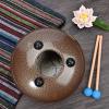image8 Inch Multi Brown Color Stainless Steel Tongue Drum Percussion Instrument Free Mallet ampamp Bag Powerful Energy