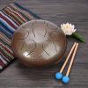 image8 Inch Multi Brown Color Stainless Steel Tongue Drum Percussion Instrument Free Mallet ampamp Bag Powerful Energy