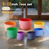 imageSet Of 7 PCS 440HZ 612 Inch Colored Frosted Chakra Quartz Crystal Singing Bowls Sound Healing Instrument with 2 PCS Travel Carry Case Bag for MeditationColor 612