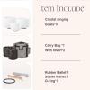 imageSet of 3 PCS 440HZ 6quot A Note 8quot F Note and 10quot C Note Frosted Chakra Quartz Crystal Singing Bowl with Carry Case Bag for Sound Healing Meditation