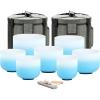image432HZ 612 Inch Set Of 7 PCS Frosted Chakra Quartz Crystal Singing Bowls for Sound Healing with 2 PCS Travel Carry Case BagBlue