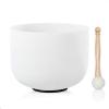 image8 Inch B Note Crown Chakra Frosted Quartz Crystal Singing Bowl with Mallet ampamp Oring Sound Healing Music InstrumentG Note