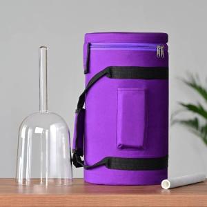 image440HZ 6 Inch F Note Handle Clear Quartz Crystal Singing Bowl  6quot Purple Colored Carry Case Bag  One Suede MalletClear