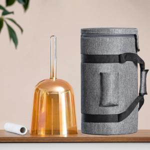 image440HZ 6 Inch F Note Handle Clear Quartz Crystal Singing Bowl  6quot Purple Colored Carry Case Bag  One Suede MalletGolden Tea